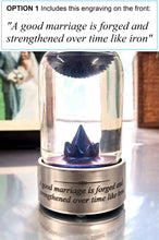 6 Year Wedding Anniversary Gift, IRON, engraved personalized ferrofluid display