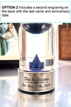 6 Year Wedding Anniversary Gift, IRON, engraved personalized ferrofluid display